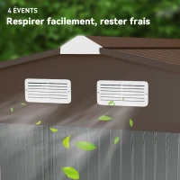 Outsunny Abri de Jardin 4,9 m² cabane de jardin armoire de jardin Porte coulissante ventilations tôle Acier Jaune(m-8)
