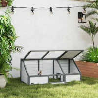 PawHut Boîte à tortues, enclos extérieur pour tortues, design sans fond, facile à ouvrir, maison pour tortues, Blanc(m-2)