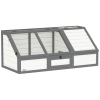 PawHut Boîte à tortues, enclos extérieur pour tortues, design sans fond, facile à ouvrir, maison pour tortues, Blanc(m-6)