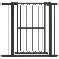 PawHut Cancelletto per Cani Estensibile, 76-104 cm, Nero(m-1)