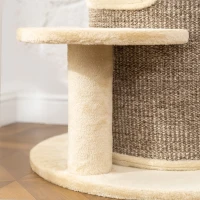 PawHut Rascador para gatos, árbol rascador con 2 niveles, plataforma de salto, mirador, alfombrilla para rascar, para descansar y jugar, Beige(m-5)