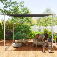 Outsunny Mobiler Pavillon, mit Rädern, inklusive Sandsäcke, Metallrahmen, 3x3m, Grau(m-8)
