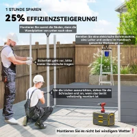 Outsunny Gerätehaus, Gartenhaus, Geräteschuppen mit Lüftungsfenster, Kunststoff, Metall, 240 x 190 x 180/228, Grau(m-4)