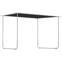 Outsunny Mobiler Pavillon, mit Rädern, inklusive Sandsäcke, Metallrahmen, 3x3m, Grau(m-1)