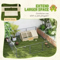 PawHut Box per tartarughe da esterno, design senza fondo, facile da aprire, Legno Naturale(m-5)