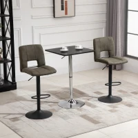 HOMCOM Modern Height Adjustable Counter Bar Table with 360° Swivel Tabletop and Electroplating Metal Base, Pub Desk for Living Room, Kitchen, Restaurant, Pub, Black and Silver(m-7)
