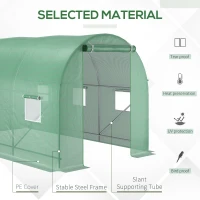 Outsunny 3.5 x 2m Walk-In Polytunnel Greenhouse with Roll-Up Door and 6 Windows, Garden Plant Shelter, Steel Frame, PE Cover, Green(m-4)