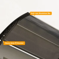 Outsunny Door Canopy Awning Outdoor Window Rain Shelter Cover for Front/Back Door Porch Black 196 x 75cm(m-7)