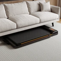 Folding Treadmill with Adjustable Incline, LED Display & Remote Control, Space-Saving Treadmill for Living Room, 121L x 54.5W x 9.5H cm, Black(m-10)