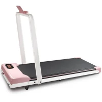 Folding Treadmill with Adjustable Incline, LED Display & Remote Control, Space-Saving Treadmill for Living Room, 121L x 54.5W x 9.5H cm, Pink(m-13)