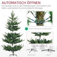 HOMCOM Kunstmatige Kerstboom 180 cm Dennenboom Kunstmatig met 795 Takken, inklapbare Voeten Stalen Frame(m-6)