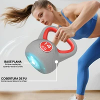 SPORTNOW Kettlebell 14 kg Peso Russo com Revestimento de PU e Enchimento de Areia para Treinamento 26x18x32 cm Vermelho e Cinza(m-6)