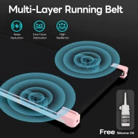 Folding Under Desk Walking Pad Treadmill with Adjustable Incline, Space-Saving Treadmill for Living Room, 111L x 47.5W x 9.5H cm, Pink(m-7)