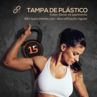 SPORTNOW Peso Russo de 2,2 kg, 4,5 kg, 6,8 kg Kettlebell de Fitness Preenchido com Areia com Punho Largo e Antiderrapante Preto(m-6)