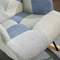 High-Back Rocking Chair with Footstool and Sturdy Design, Rocking Seat for a Soothing Rocking Motion, 68L x 84W x 91H cm, Colorful(m-10)