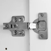 Elegant Sideboard with Adjustable Shelves and Gold-Plated Accents, Cabinet Ideal for Space-Saving Room, 83L x 35W x 101H cm, White+Gold(m-9)