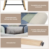 High-Back Rocking Chair with Footstool and Sturdy Design, Rocking Seat for a Soothing Rocking Motion, 68L x 84W x 91H cm, Colorful(m-4)