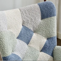 High-Back Rocking Chair with Footstool and Sturdy Design, Rocking Seat for a Soothing Rocking Motion, 68L x 84W x 91H cm, Colorful(m-9)