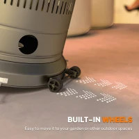 Outsunny Stufa a Gas Butano Portatile 13 KW con Sistema Antiribaltamento Accensione Piezoelettrica e Ruote 82x82x222 cm Grigio(m-4)