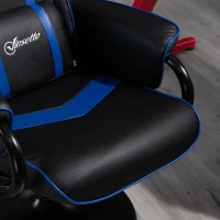 Vinsetto Gaming Recliner Ergonomic Chair w/ footstool - black/blue(m-10)