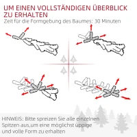 HOMCOM Kunstmatige Kerstboom 180 cm Dennenboom Kunstmatig met 795 Takken, inklapbare Voeten Stalen Frame(m-7)