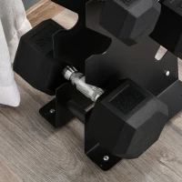 HOMCOM Halter, halter van 17,5 kg, gewicht, antisliphandgreep, zwart+zilver(m-11)