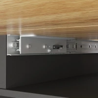 Telescopic Extendable Dining Table with Checked Pattern, Foldable Kitchen Table for 4-6 People, 110-140L x 80W x 75H cm, Black+Natural(m-9)