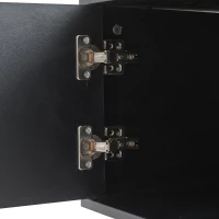 Modern Bohemian TV Cabinet with Sturdy and Durable Construction, Geometric Lines TV Stand for Living Room, 200L x 40W x 51H cm, Black(m-8)