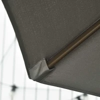 Outsunny Umbrel de Gradină cu Manivelă cu Înclinare Reglabilă, Umbrelă cu Braț și Stinghii, Ø2.95x2.5 m, Gri(m-8)