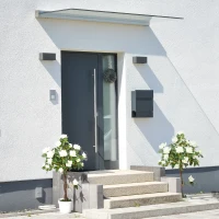 Outsunny Set 2 Alberelli di Rose Finte Alte 90cm con 21 Fiori e Vaso, Bianco e Verde(m-2)