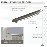 Outsunny Manual Retractable Patio Awning Shelter UV Protection, 2.5mx2m(m-8)