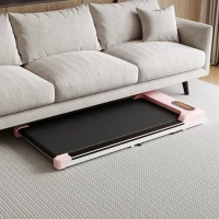 Folding Under Desk Walking Pad Treadmill with Adjustable Incline, Space-Saving Treadmill for Living Room, 111L x 47.5W x 9.5H cm, Pink(m-12)
