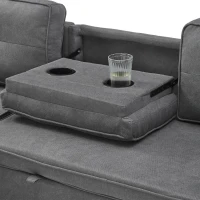 L-Shaped Convertible Sofa Bed with Reversible Chaise, Storage, Sleeper Sofa Ideal for Space-Saving Rooms, 196L x 126W x 79H cm, Grey(m-9)