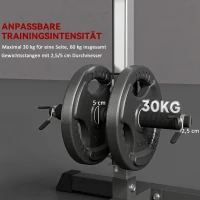 HOMCOM Kraftstation mit Riemenscheibe Sitz verstellbar und mehreren Kabelpositionen Stahl Schwarz 107 x 120 x 190 cm(m-5)