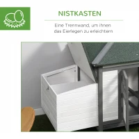 PawHut Kippenhok met ren kippenhuis kippenhok legnest massief houten stok(m-6)