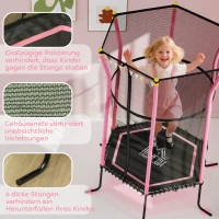 HOMCOM Kindertrampoline, Ø163,5 cm, met Veiligheidsnet, Gepolsterd, Staal, Belastbaar tot 50 kg(m-5)
