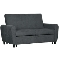 HOMCOM Divano Letto Clic Clac con Schienale Regolabile su 3 Livelli, in Tessuto Effetto Velluto, 148x87x88 cm, Grigio(m-1)