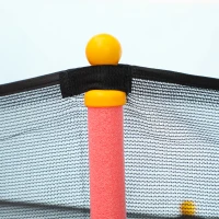 HOMCOM Kindertrampoline, Ø163,5 cm, met Veiligheidsnet, Gevoerd, Staal, Belastbaar tot 50 kg, Zwart & Rood(m-9)