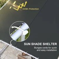 Outsunny Mobiele Paviljoen met Wielen, Inclusief Zandzakken, Metalen Frame, 3x3m, Grijs(m-5)