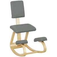 HOMCOM Scaun Ergonomic cu Mișcare de Legănare, Scaun Ergonomic Postural din Țesătură, 51x84x93 cm, Gri(m-11)