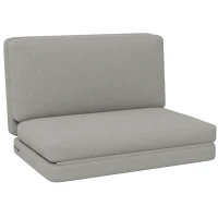 HOMCOM 2-in-1 faltbarer Relaxsessel, Gästematratze, teilbar, 120 cm breit, Hellgrau(m-1)