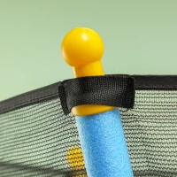 HOMCOM Trampoline voor Kinderen, Ø163,5 cm, met Veiligheidsnet, Gepolsterd, Staal, Belastbaar tot 50 kg, Zwart & Blauw(m-8)