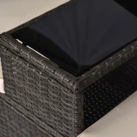 Outsunny Poly-rotan tuinbank met tafel tuinbank bank 2-zits staal grijs(m-12)