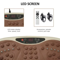HOMCOM Trilplaat vibratietrainer vibratieapparaat afstandsbediening LED-display(m-6)