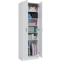 Armoire rangement chaussure - meuble d'entrée - 2 portes avec étageres- L 59 x P37 x H 180 cm - Basic(m-5)