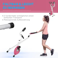 HOMCOM Hometrainer, fietstrainer, trainingsfiets met in 8 niveaus instelbare magnetische weerstand, staal, wit, 43 x 97 x 109 cm(m-7)