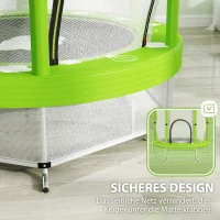 AIYAPLAY Kindertrampoline met Veiligheidsnet, Binnen- en Buitengebruik, 3-6 Jaar, Groen(m-7)