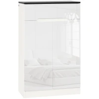 HOMCOM Scarpiera Slim da 12 Paia max per Ingressi con 3 Ripiani Regolabili e Cassetto, in Truciolato Bianco, 60x32x100 cm(m-11)