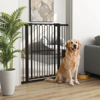 PawHut Cancelletto per Cani, 76-104 cm, Nero(m-2)