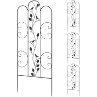 Outsunny Juego de 4 Enrejados de Jardín Soportes para Enredaderas de Acero para Plantas Trepadoras y Decoración 40x106 cm Negro